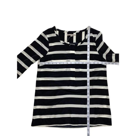 GAP Black White Stripe‎ Pocket Henley Top XS NEW - Picture 4 of 7